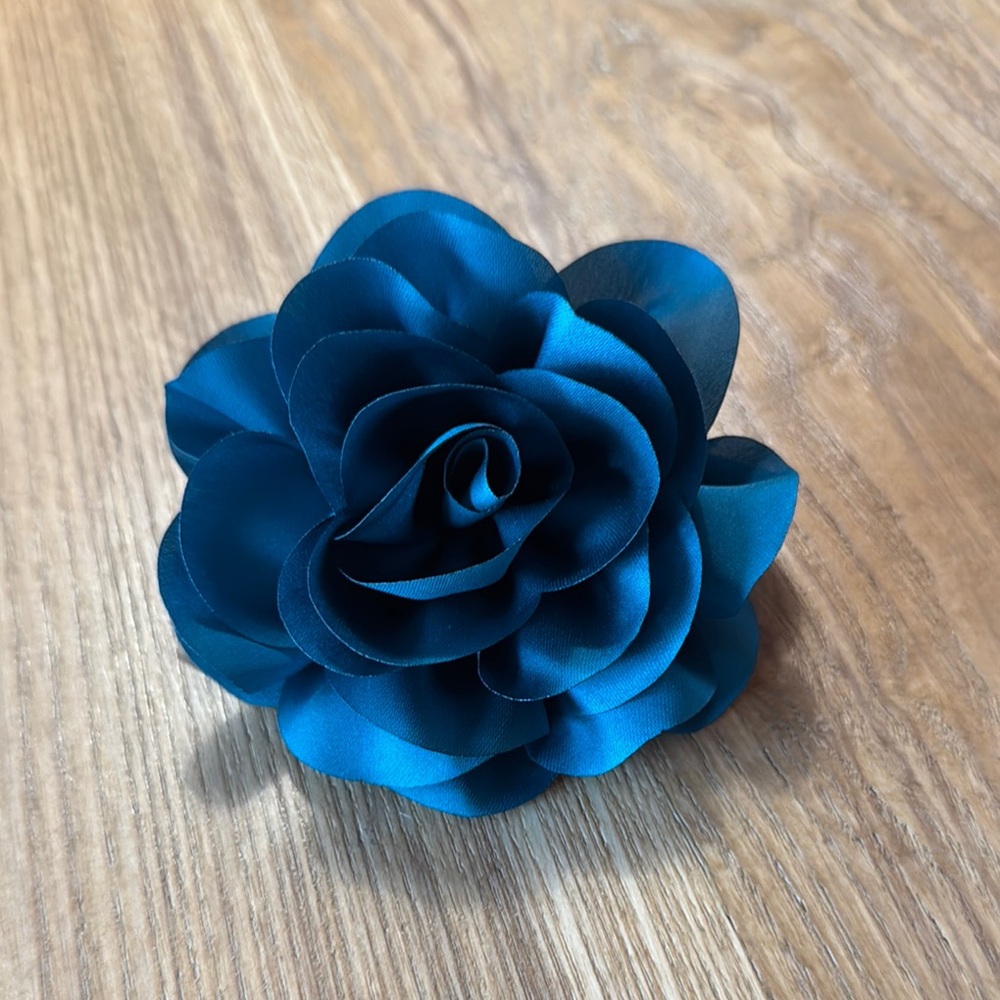 Teal Blue Flower Brooch